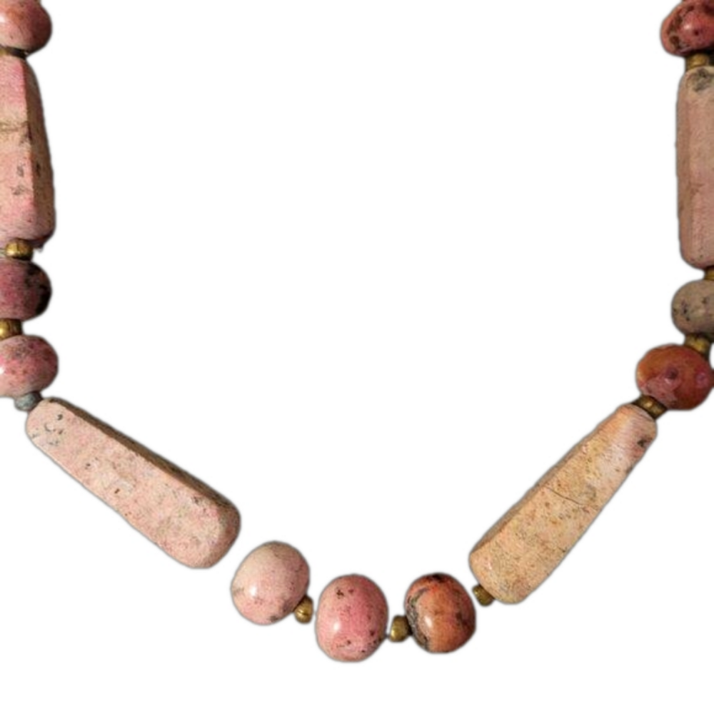 Rhodonite Beaded Necklace, NWOT